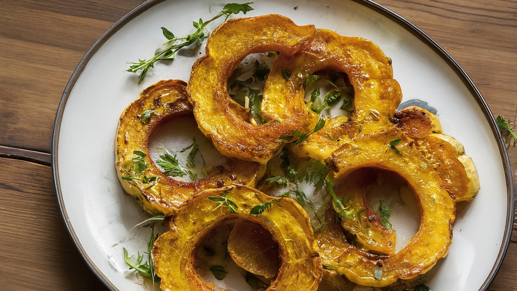 Air Fryer Delicata Squash with Maple and Thyme