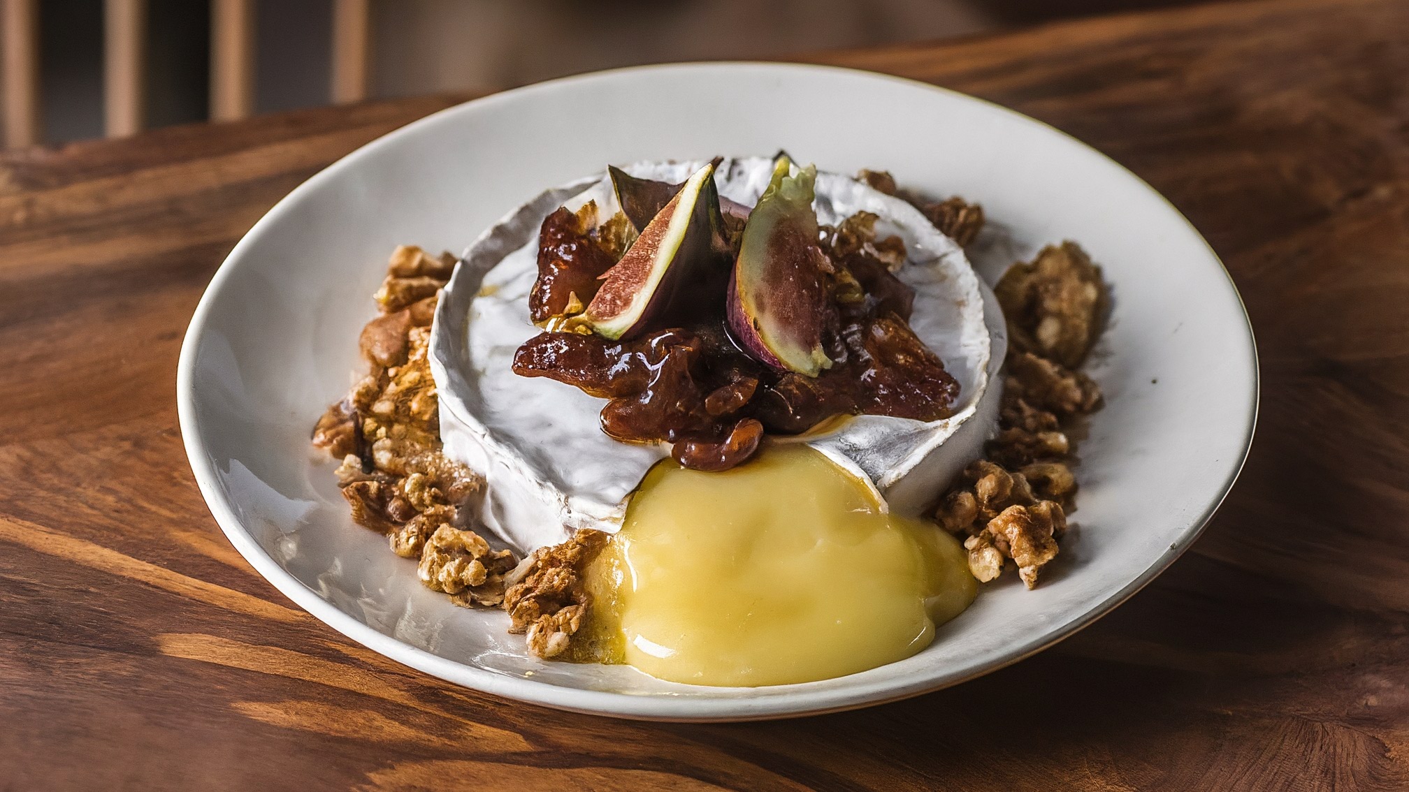 Baked Brie with Fig Jam and Walnuts