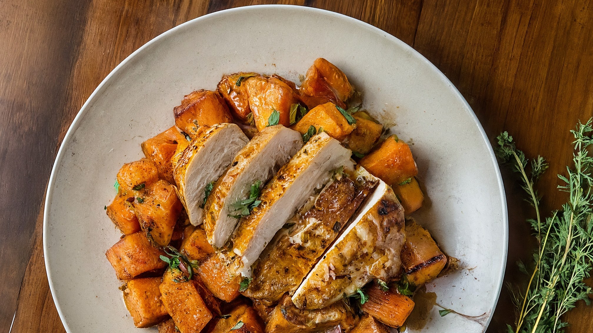 Meal Prep: Maple-Dijon Roasted Chicken and Sweet Potatoes