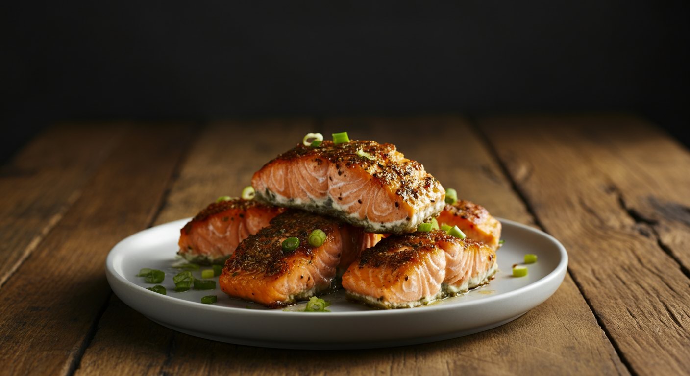 Air Fryer Lemon Pepper Salmon Bites